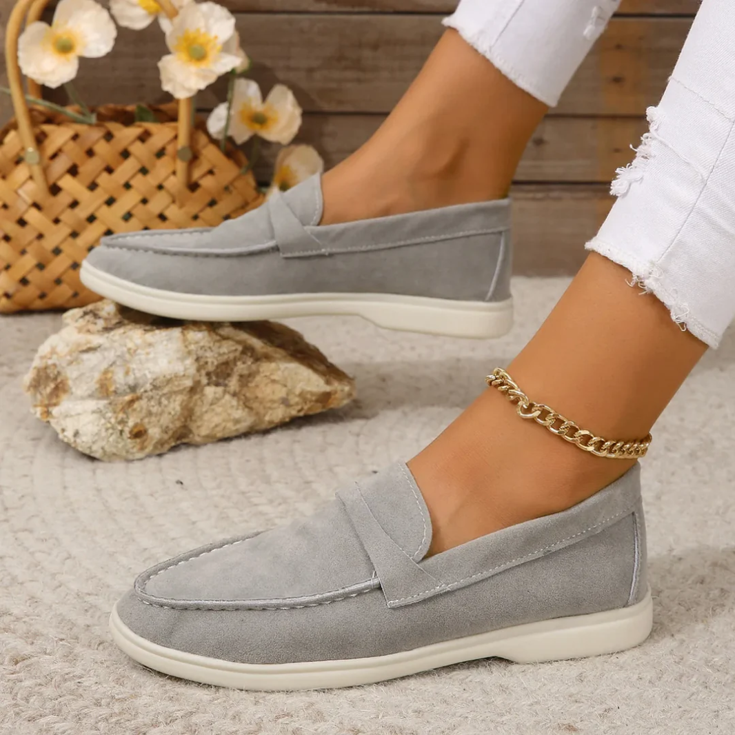 Soft Grey Suede Loafer