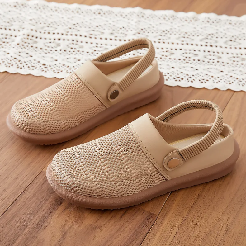Beige Mesh Comfort Clog