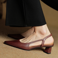 Burgundy Slingback Kitten Heel